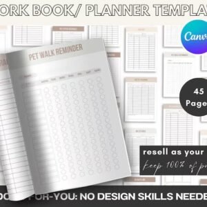 Pet Care Planner Bundle | Printable Template with PLR & Master Resell Rights