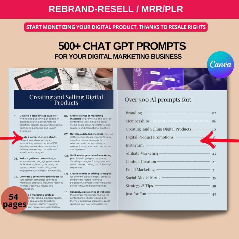 The Ultimate AI Prompt Vault & Course Canva Templates (PLR & MRR Resell Rights) - Image 5