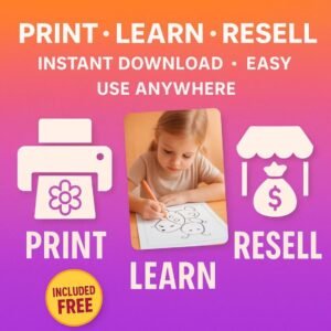 10,000+ Kids Coloring Pages Mega Bundle | Printable Activity Sheets with PLR & MRR Resell Rights + Exclusive Bonus