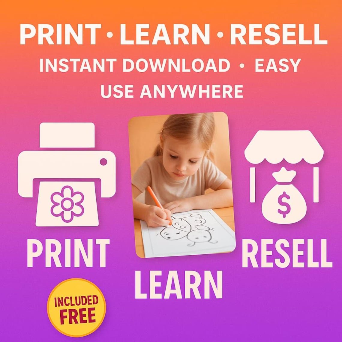 10,000+ Kids Coloring Pages Mega Bundle | Printable Activity Sheets with PLR & MRR Resell Rights + Exclusive Bonus - Image 9