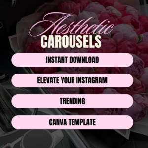 100 Aesthetic Pink Instagram Carousel Templates | Editable Canva Templates with PLR & MRR